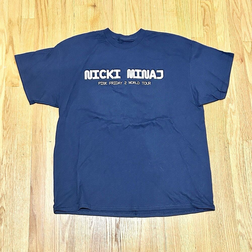 Nicki Minaj Mens Size 2XL 2024 Pink Friday 2 World Tour Rigger Blue T-Shirt